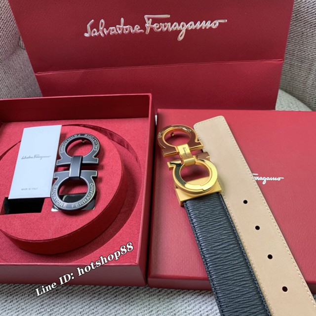 菲拉格慕男女士皮帶 Ferragamo雙扣高端禮盒腰帶  jjp2110